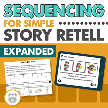 Preview of Sequencing for Story Retell in Speech Therapy | Printable, Digital | 3-6 Steps