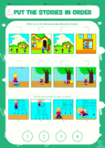 PUT STORIES IN ORDER, 4 pictures sequencing, sequence, dangerous, ABA, FREEBIE