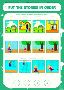 Preview of PUT STORIES IN ORDER, 4 pictures sequencing, sequence, dangerous, ABA, FREEBIE