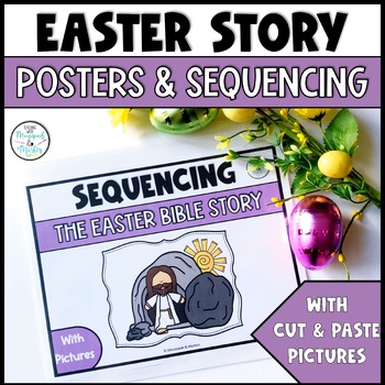 Preview of Easter Bible Story Posters with Differentiated Retelling Pictures & Assessments