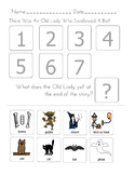"There was An Old Lady Who Swallowed a Bat" Sequencing Worksheet