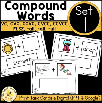 Preview of Controlled Phonics: Compound Words - SET 1: CVC CCVC CVCC FLSZ + - UFLI aligned