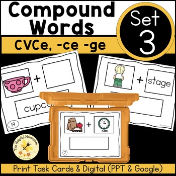 Preview of Controlled Phonics: Compound Words - SET 3: CVCe, -ce, -ge  - UFLI aligned