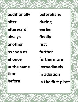 signal words for sequential order