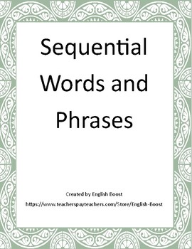 Preview of Sequential Words and Phrases