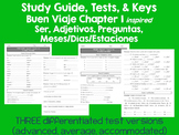 Ser, Adjetivos, Meses, Días Español TESTS (differentiated)