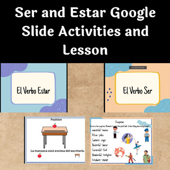 Preview of Ser & Estar Lesson and Review - Present Tense DOCTOR and PLACE