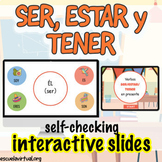 Ser Estar y Tener Present - Self-checking Game and Workshe