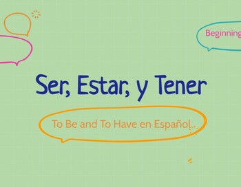 Preview of Ser, Estar y Tener- The Verb To Be PP and Worksheet Bundle: English & Spanish