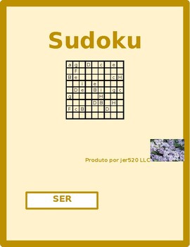 Preview of Ser Portuguese Verb Present Tense Sudoku