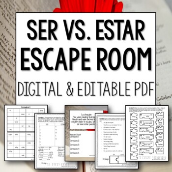Distance Learning Ser vs Estar Editable Break Out Escape Room Spanish