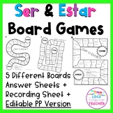 Ser and Estar Practice - EDITABLE Board Games