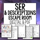 Ser and descriptions Spanish Escape Room printable and digital
