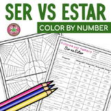 Ser vs Estar Activity | Color by Number | Colorea por número