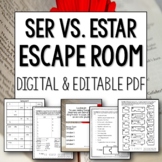 Ser vs Estar Editable Escape Room for Spanish