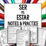 Ser vs Estar Guided Notes and worksheets for Spanish Grammar