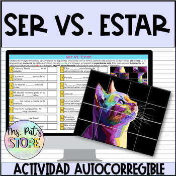 Preview of Ser vs Estar- Spanish Self-checking Free digital activity
