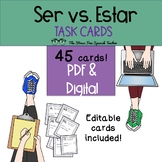 Ser vs Estar  Spanish TASK CARDS for practice and review S