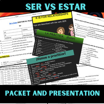 Preview of Ser vs. Estar (DOCTOR VS. PLACE) UNIT