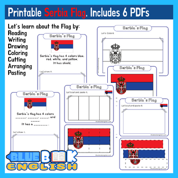 Preview of Serbia Flag Activity | Serbian Flag Craft Differentiated (6 Pages)