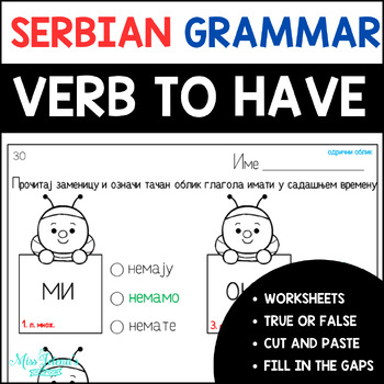 Preview of Verb to have in Serbian Worksheets