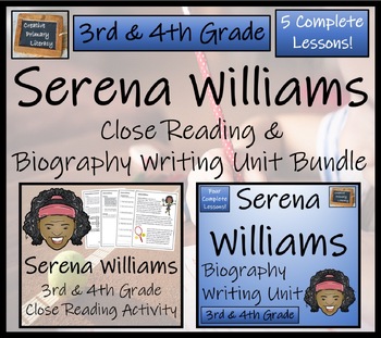 Preview of Serena Williams Close Reading & Biography Bundle | 3rd Grade & 4th Grade