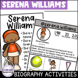Serena Williams Biography Activities, Flip Book & Report -