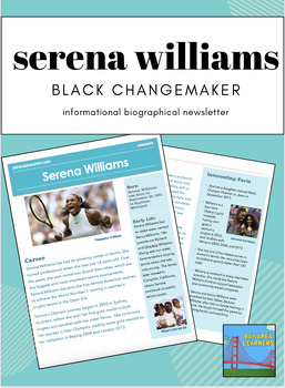 Preview of Serena Williams Biography Reading Comprehension Research- Women's History Month