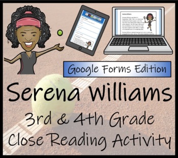 Preview of Serena Williams Close Reading Activity Digital & Print | 3rd Grade & 4th Grade