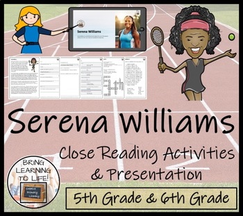 Preview of Serena Williams Close Reading Comprehension Activity | 5th Grade & 6th Grade