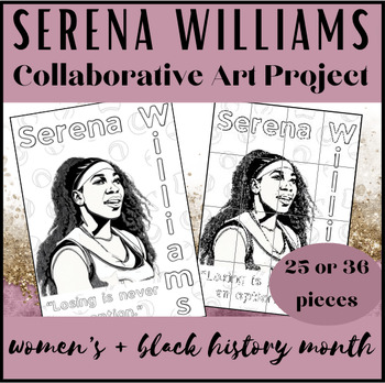 Preview of Serena Williams Collaborative Mural Poster Art | Women's + Black History Month
