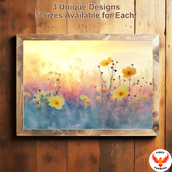 Preview of Serene Meadow Watercolor Decor Set Awaken Your Walls Wildflower Dawn Art Series