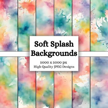 Preview of Serene Watercolor Soft Splash Backgrounds - Perfect for Artistic Projects