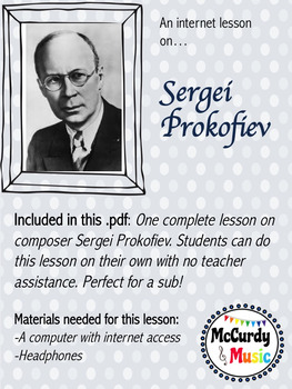 Preview of Sergei Prokofiev Lesson 1 / Independent study music internet