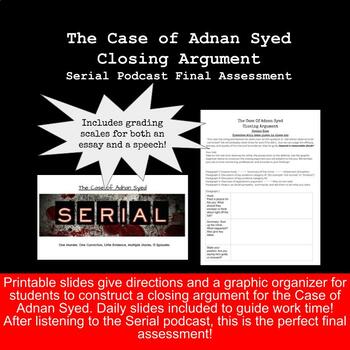 Preview of Serial Closing Argument Assessment- Work packet, daily slides, and grading scale