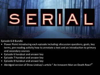 Preview of Serial Podcast Episodes 6-8 Bundle