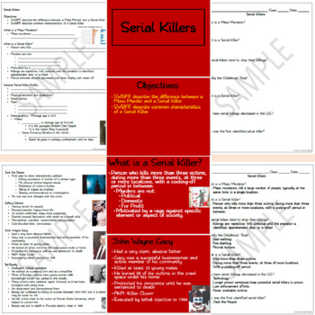 Serial Killer Bundle: PowerPoint Student Guided Notes and TWO Activites