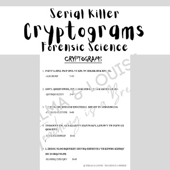 Preview of Serial Killer Cryptograms