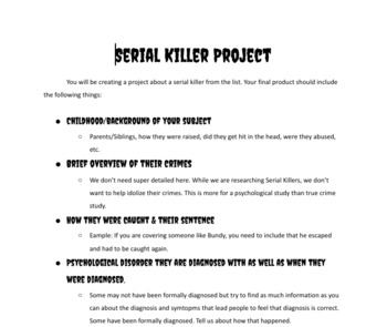 Preview of Serial Killer Psychological Study