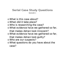 Preview of Serial Podcast Questions