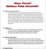 Serial Podcast Research Paper Assignment 