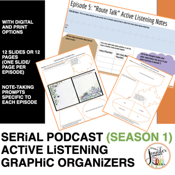Preview of Serial Podcast Season 1-Listening Notes Organizers (Digital AND Print Versions)