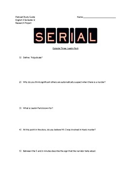 Preview of Serial Podcast Study Guide Episode 2