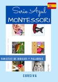 Serie Azul Montessori. Tarjetas grades de dibujos y palabr