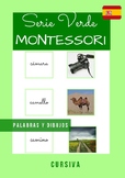 Serie Verde Montessori en Español. Tarjetas de palabras y 