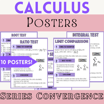 Preview of Series Convergence & Divergence Posters (Calculus Classroom)