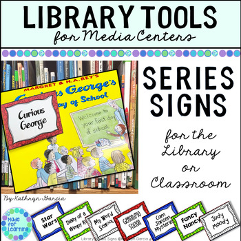 Preview of Book Series Signs and Labels for Library
