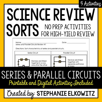 Preview of Series and Parallel Circuit Review Sort | Printable, Digital & Easel