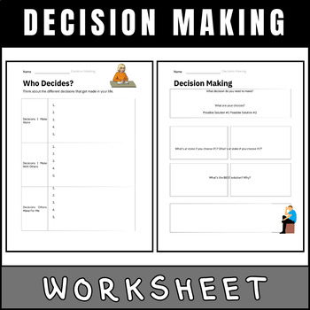 Preview of Series of Decision-Making Printables Worksheets