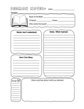 Preview of Sermon Notes for Kids